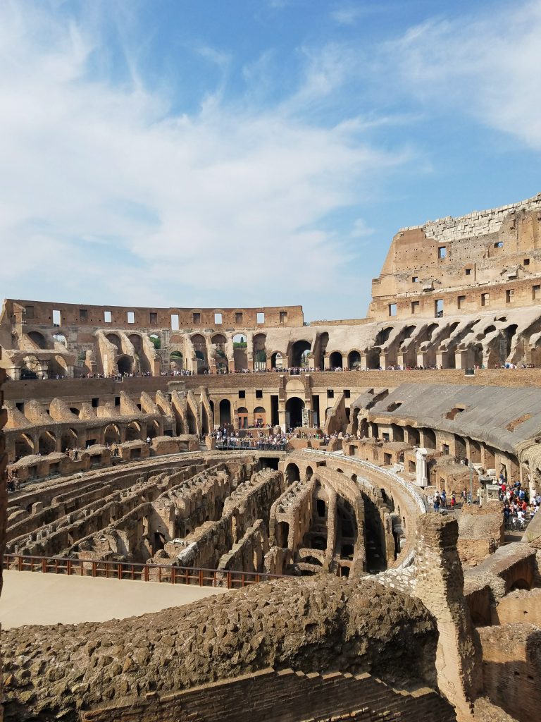 The interior of the Colosseum in Rome