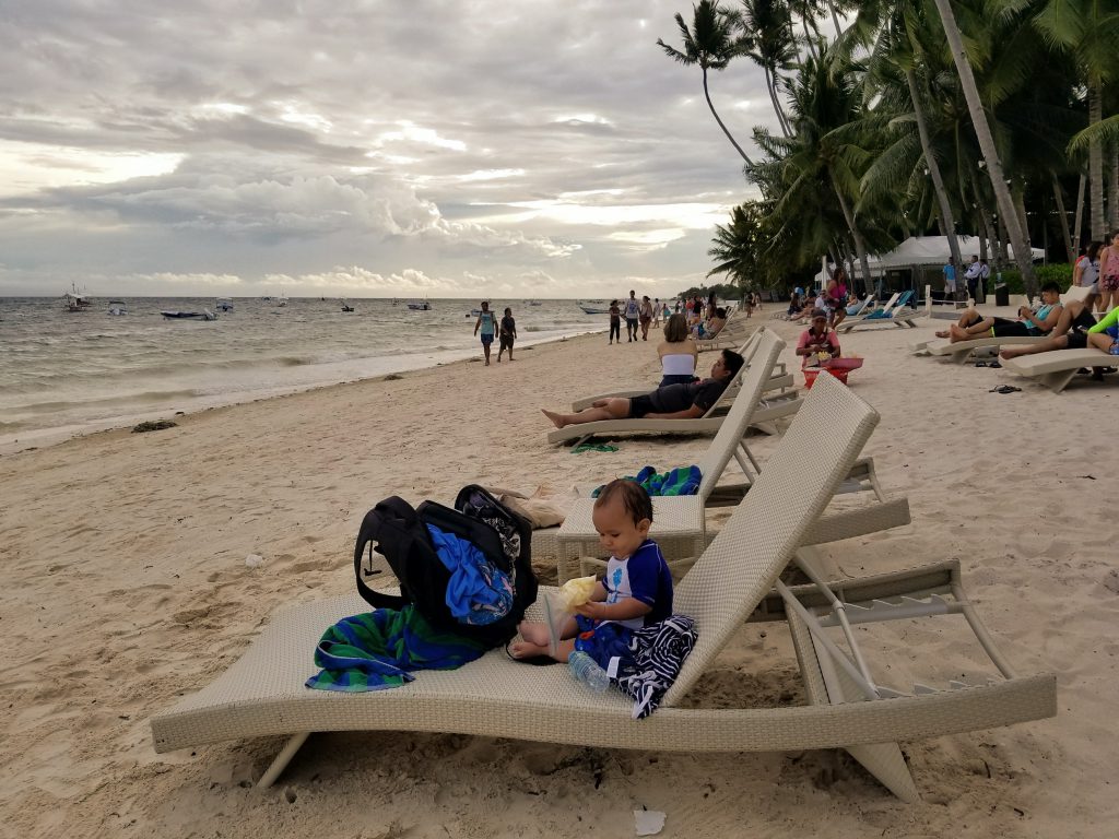 Snacks are a beach essential for toddlers