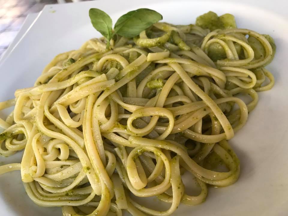 Pesto pasta in Cinque Terre, Italy
