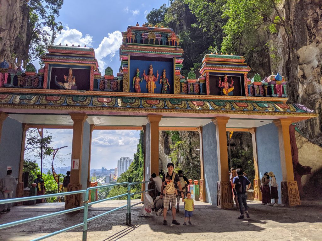 Family at Batu Caves in Malaysia