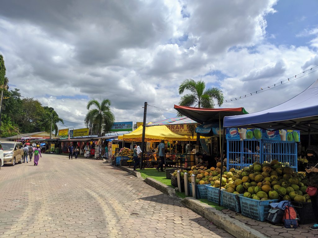 Food vendors at the base of Batu Caves in Malaysia