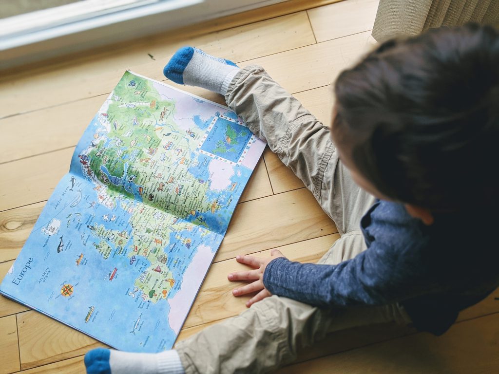 Finding France in the atlas for our France preschool unit
