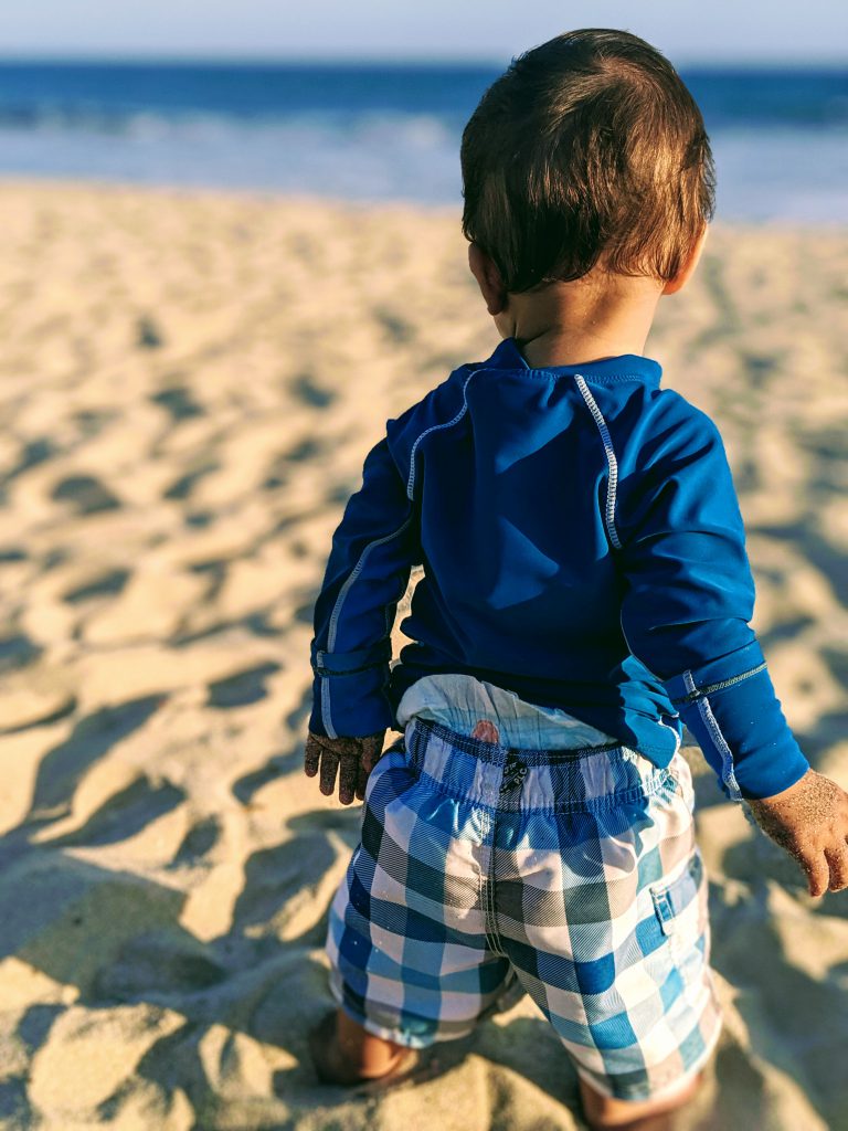 Baby on the beach in Los Cabos