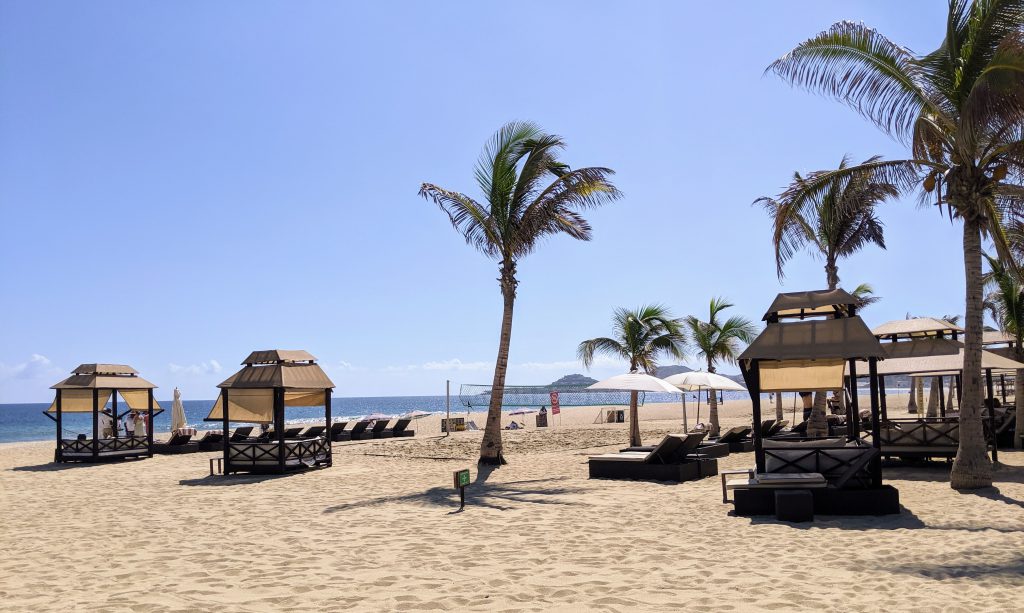 The beach in front of Hyatt Ziva Los Cabos- best Cabo resorts for families