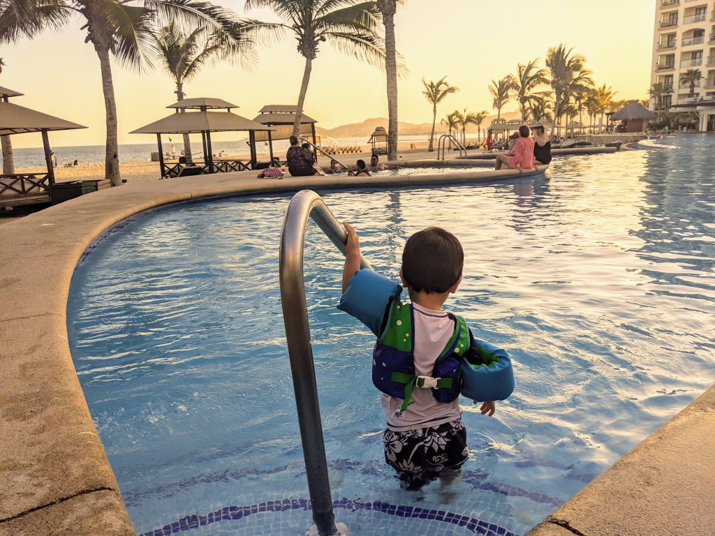 Boy in a pool at Hyatt Ziva Los Cabos