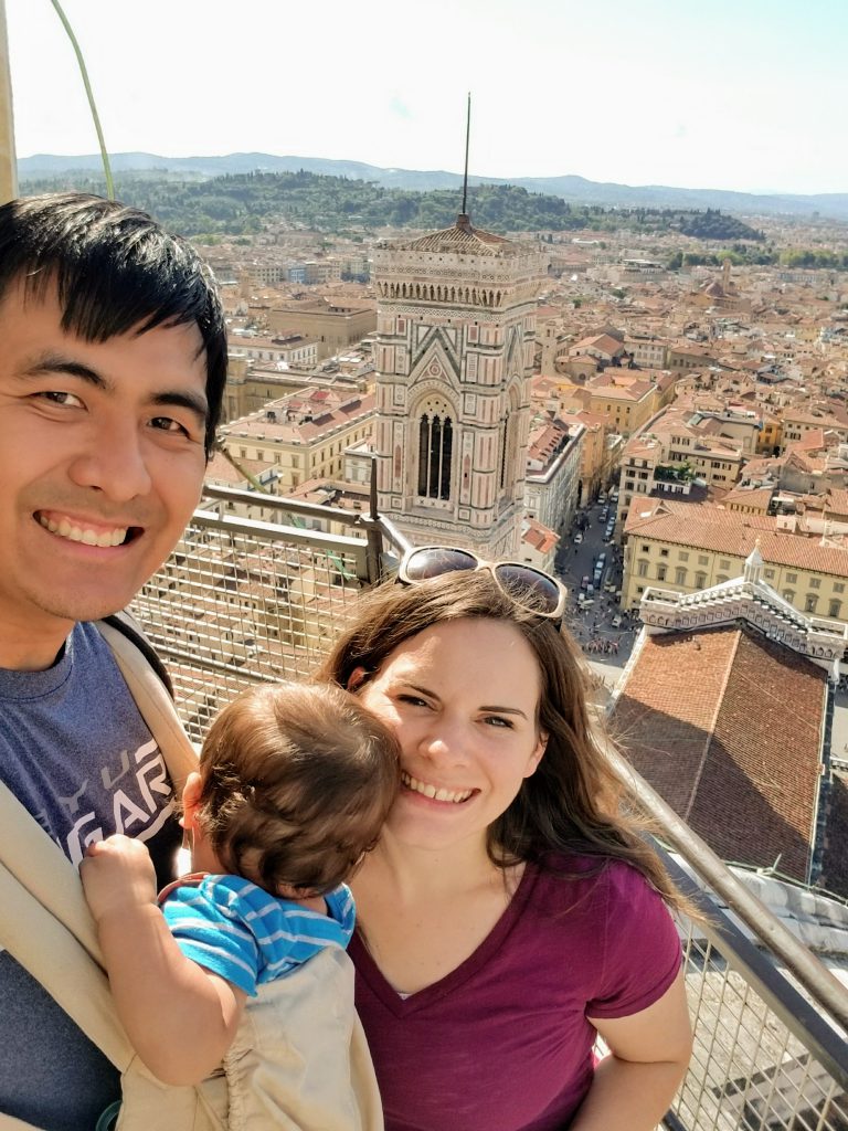 Family in Florence with a baby