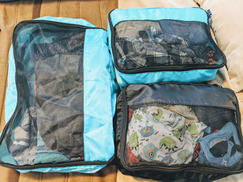 Packing cubes are great for traveling light