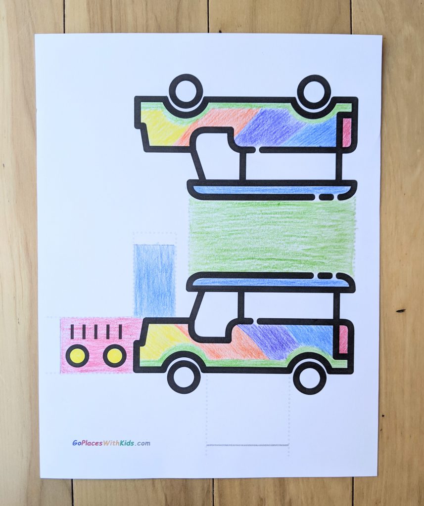 Philippine Jeepney 3D Craft for Kids with printable! Go Places With Kids