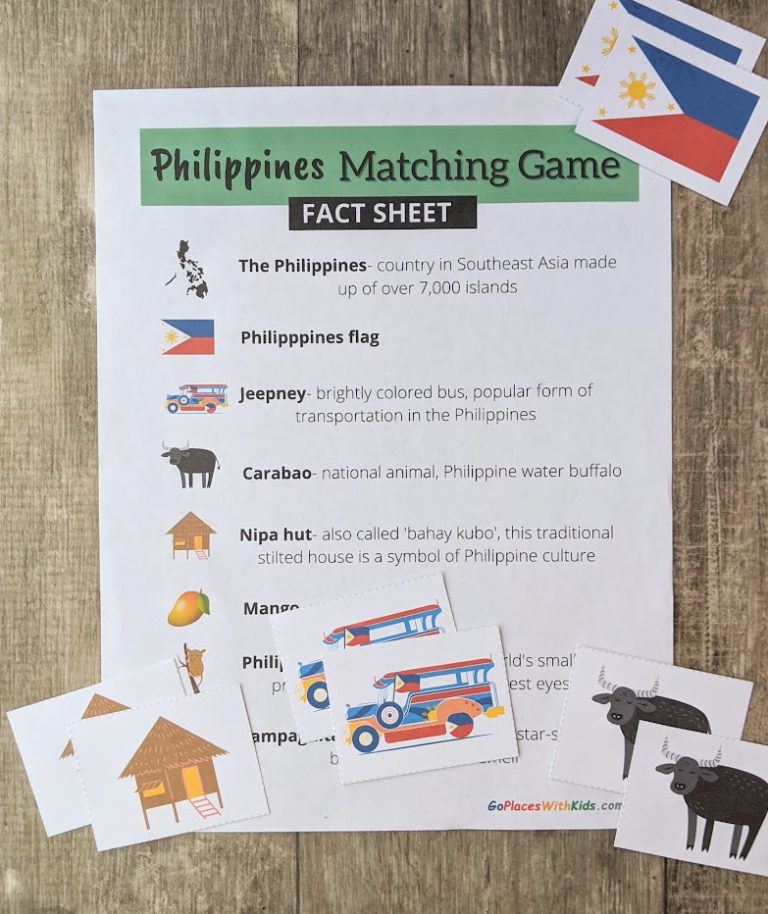 Philippines Matching Game Go Places With Kids