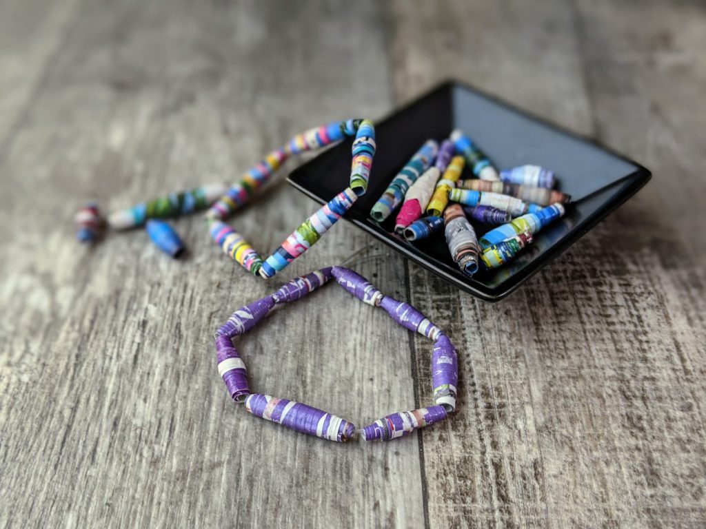 Bracelets of paper beads