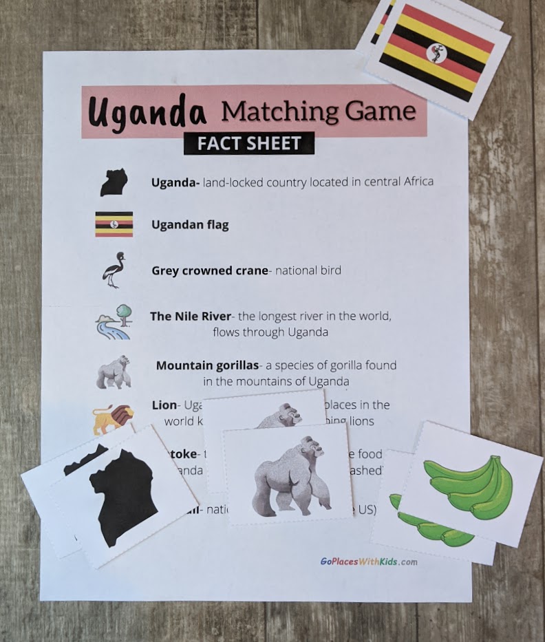 Uganda Matching Game for Kids Raise Curious Kids