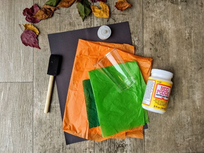 Jack-o'-lantern kids craft materials