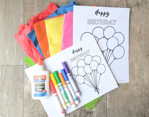 Simple Birthday Card for Kids to Make- free printable - Go Places With Kids