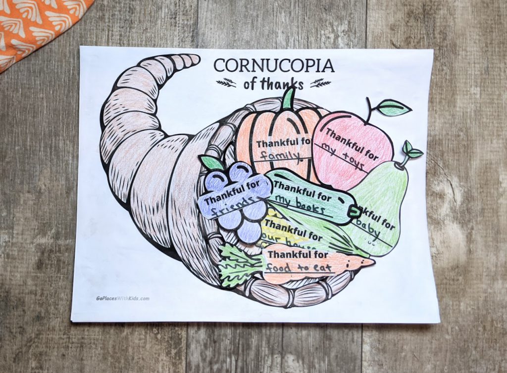 Cornucopia Kids Craft- Cultivate Thankfulness! - Go Places With Kids