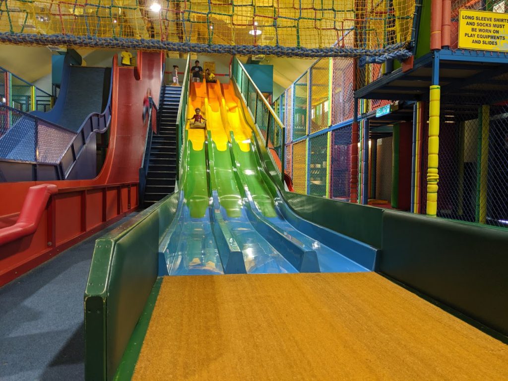 The slide at Adventure Zone is a great place in Penang for kids