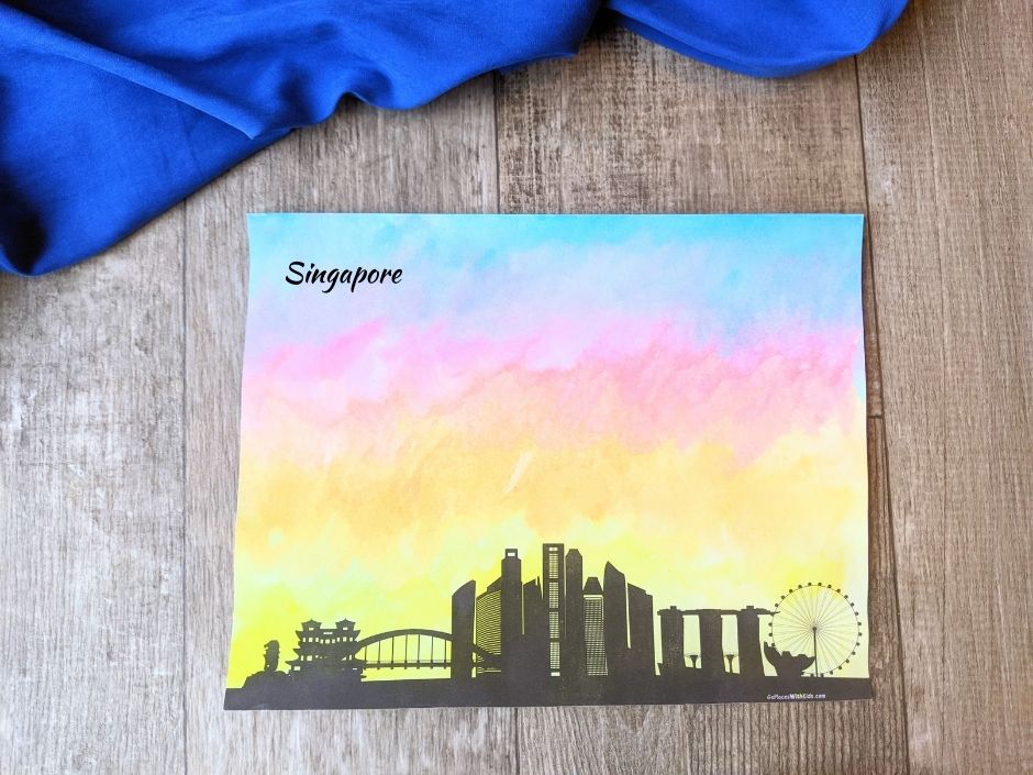 city skyline painting