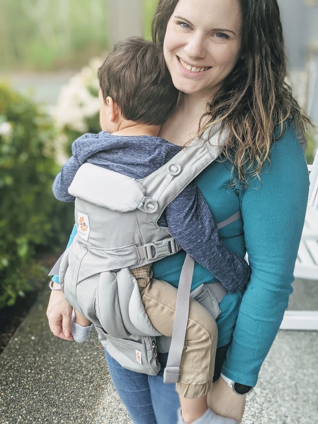 Toddler in an Ergobaby carrier