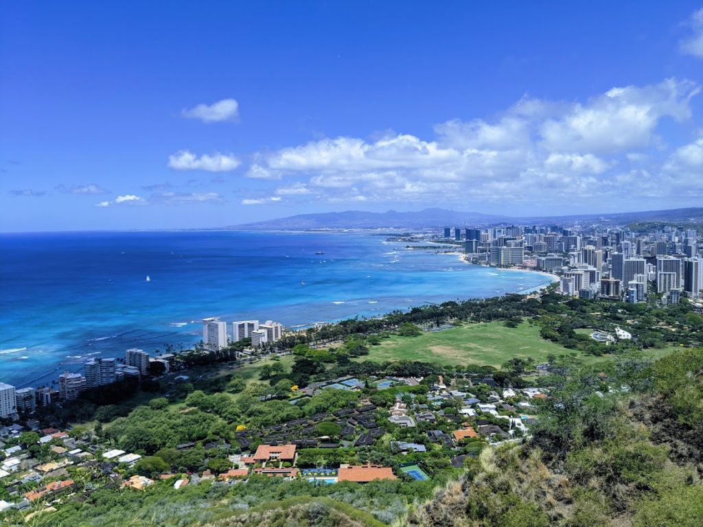 The view of Honolulu from Diamond Head