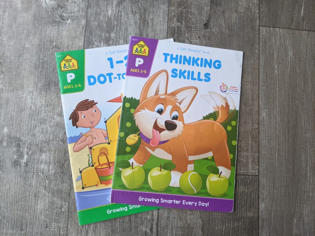 Preschool thinking skills and dot-to-dot workbooks- Travel activities for kids