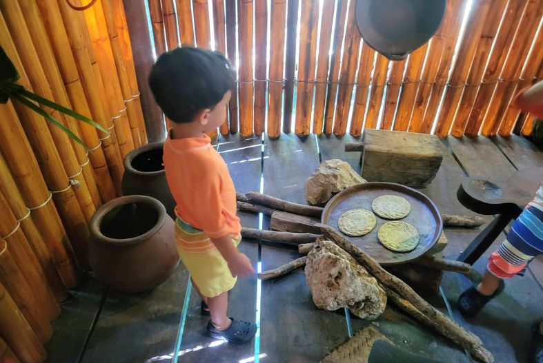 Inside a home in the Mayan village