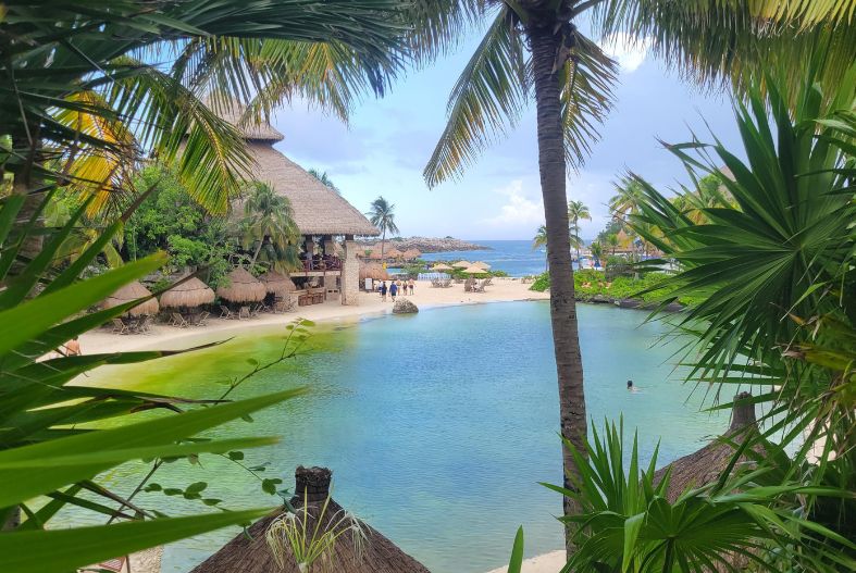 Beach in Xcaret near Playa del Carmen