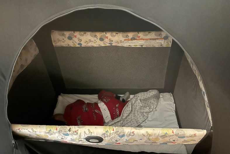 Baby sleeping in a SlumberPod