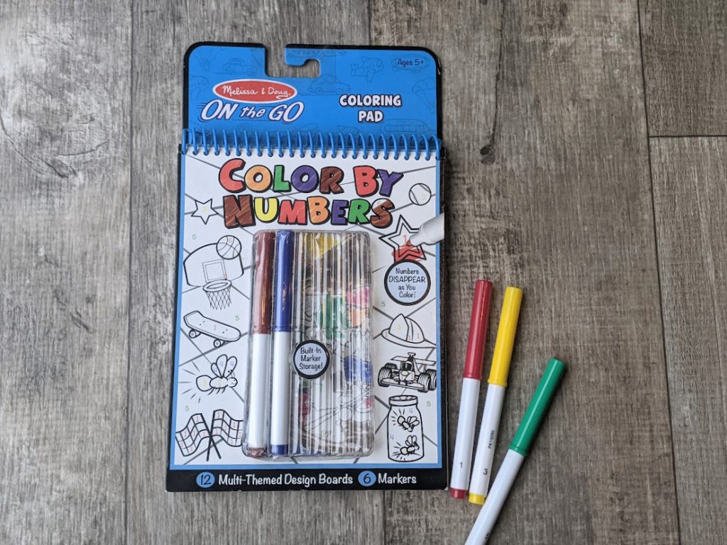 Color by numbers book- Travel activities for kids