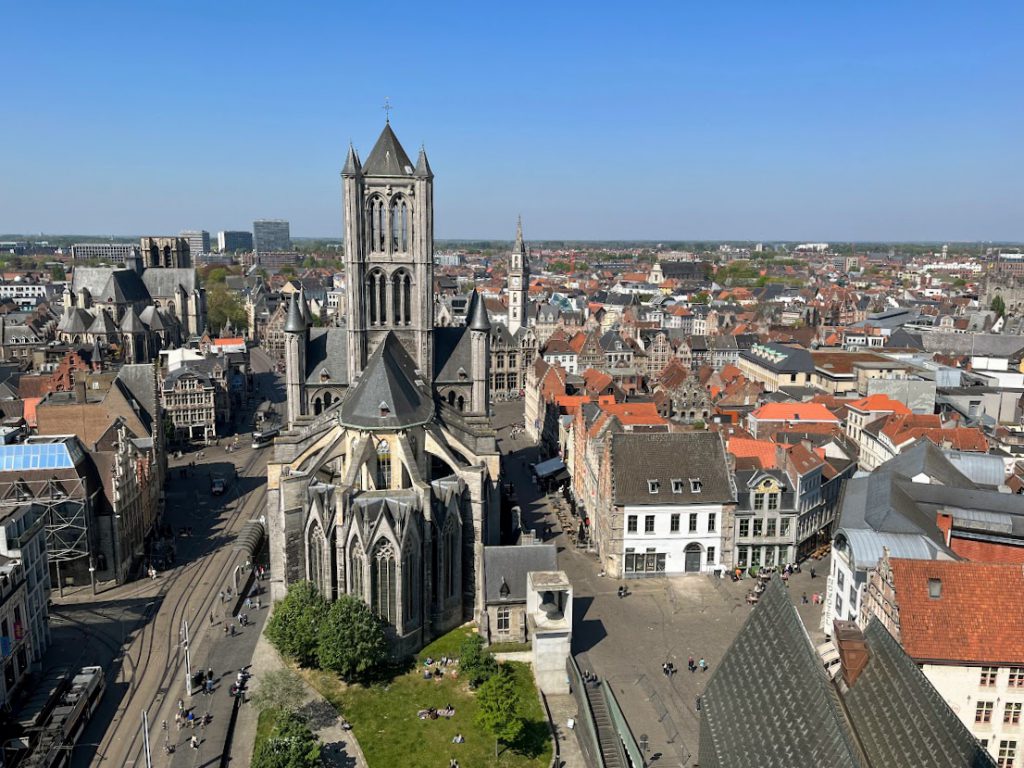 The view of St. Nicholas church from the belfry