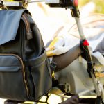 Diaper bag attached to a stroller
