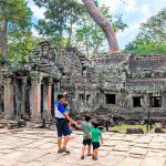 Family at a temple in Siem Reap